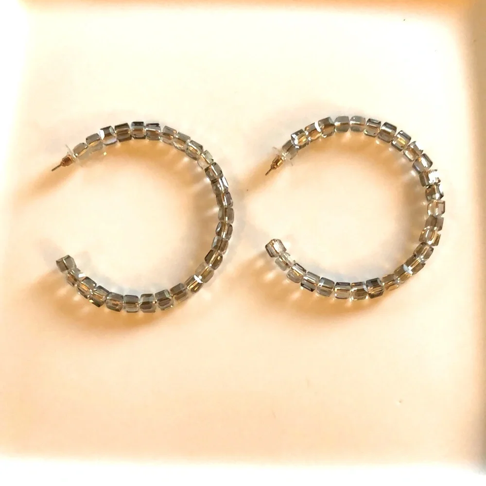 Smokey colored hoop earrings